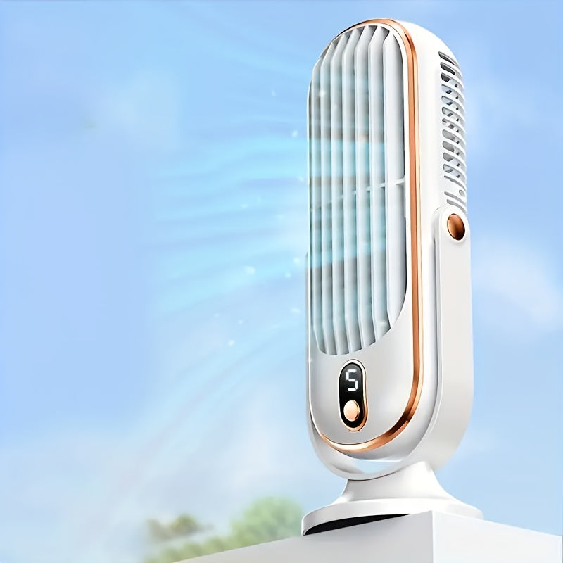 Draagbare Ventilator met 720° Rotatie Oplaadbaar - Stille USB Tafelventilator voor Bureau Thuis Kantoor