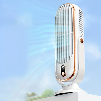 Draagbare Ventilator met 720° Rotatie Oplaadbaar - Stille USB Tafelventilator voor Bureau Thuis Kantoor