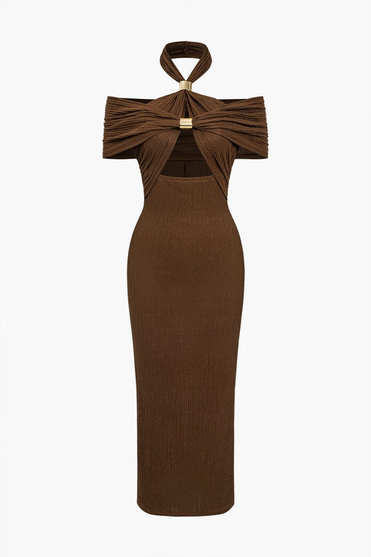 Korte Avondjurk Bodycon Met Knoopjes - StudioMarella