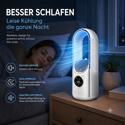Torenventilator zonder Bladen Stil Ontwerp met Slaapstand voor Rustige Koeling Energie-efficiënt Compact Ideaal voor Slaapkamer Kantoor Woonkamer Nachtkastje Bureau