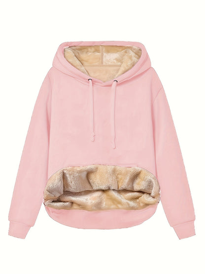 Dames Fleece Hoodie Capuchon Zacht en Warm Casual