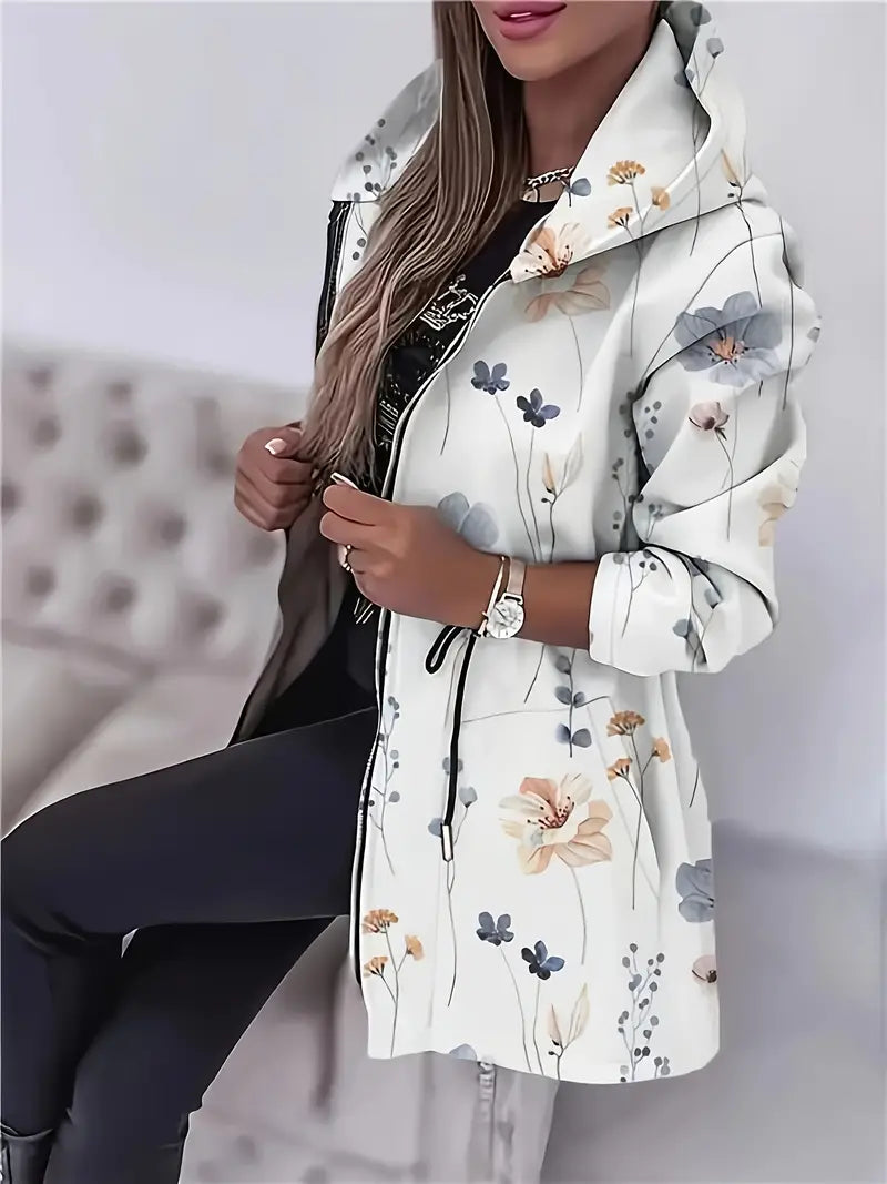 Dames Capuchon met Trekkoord Bloemendesign
