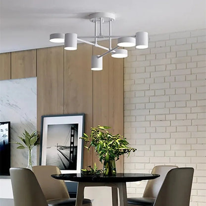 Plafondlamp 6 Lichts Verstelbaar Modern Design Zwart 57x25cm LED