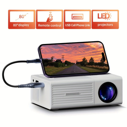 Mini Beamer 3000 Lumen Draagbaar Met HDMI USB Voor Thuisbioscoop