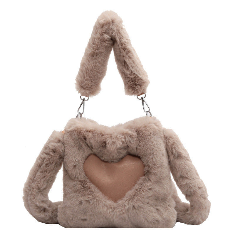 Dames Schoudertas Teddy Harten Detail Stijlvol