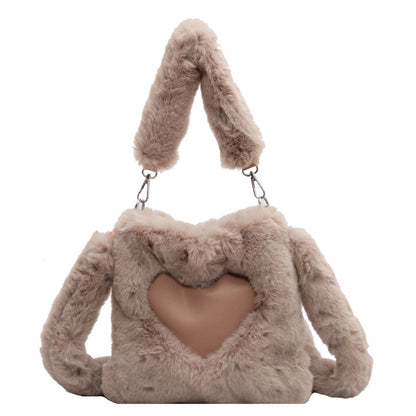 Dames Schoudertas Teddy Harten Detail Stijlvol