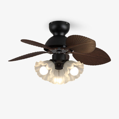 Plafondventilator met verlichting Ø80cm DC-motor afstandsbediening walnoot zwart 6 snelheden 35W 220V