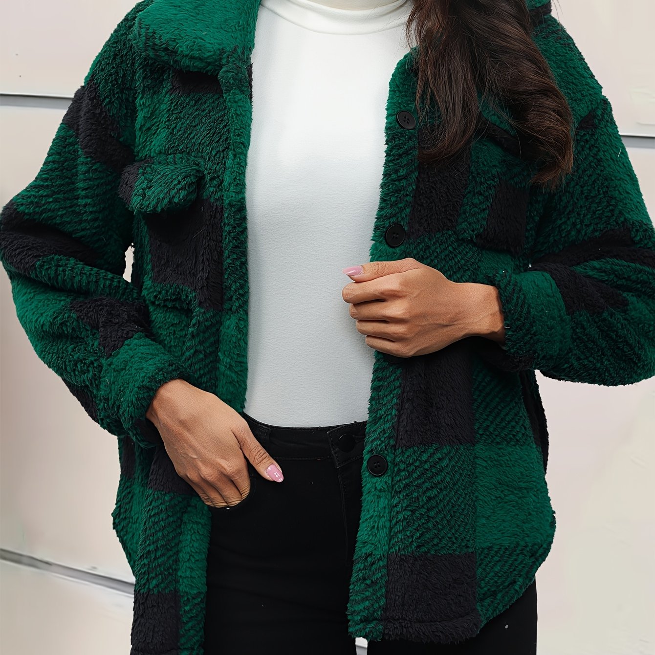 Dames Fleece Tussenjas Warm Blokpatroon Comfortabel