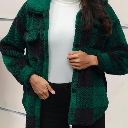 Dames Fleece Tussenjas Warm Blokpatroon Comfortabel
