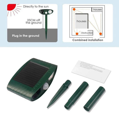 Zonne-energie Ultrasone Hertenafweerder – Effectieve Dierverdrijver voor Tuin & Erf binnen 48 Uur