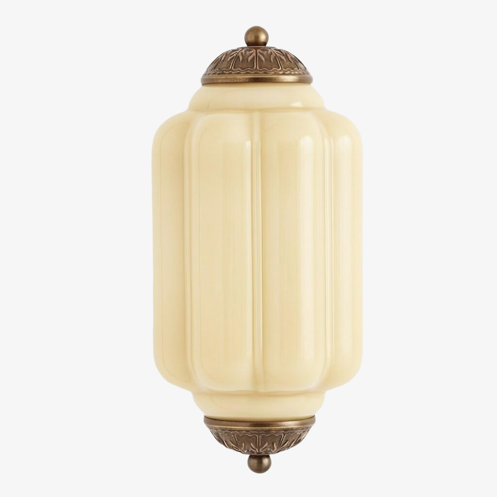 Eloise Vintage Scalloped Milk Glass Wall Sconce - Modern Accent Lighting for Bathroom and Bedroom