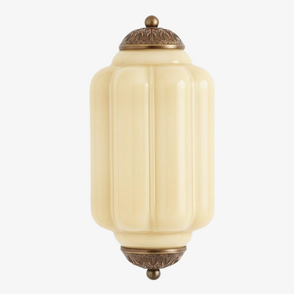Eloise Vintage Scalloped Milk Glass Wall Sconce - Modern Accent Lighting for Bathroom and Bedroom