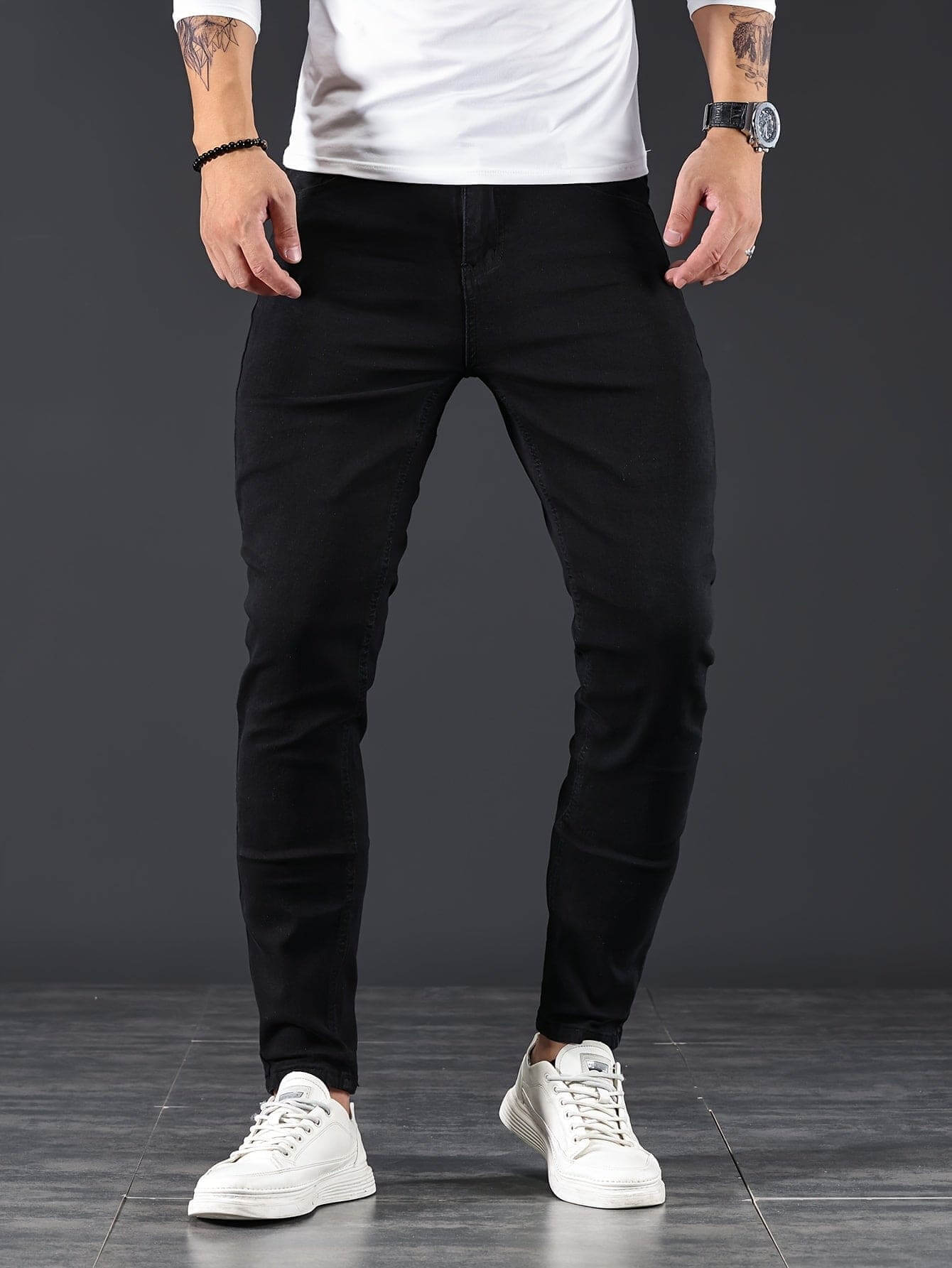 Heren Skinny Jeans – Slim Fit Spijkerbroek met Rits en Stretch