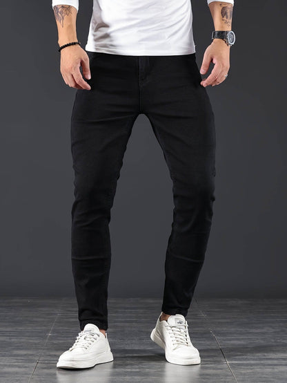 Heren Skinny Jeans – Slim Fit Spijkerbroek met Rits en Stretch