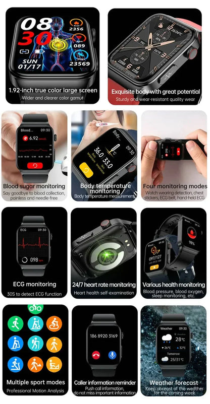 Geavanceerd Gezondheidshorloge met ECG en Bloedglucose Monitoring