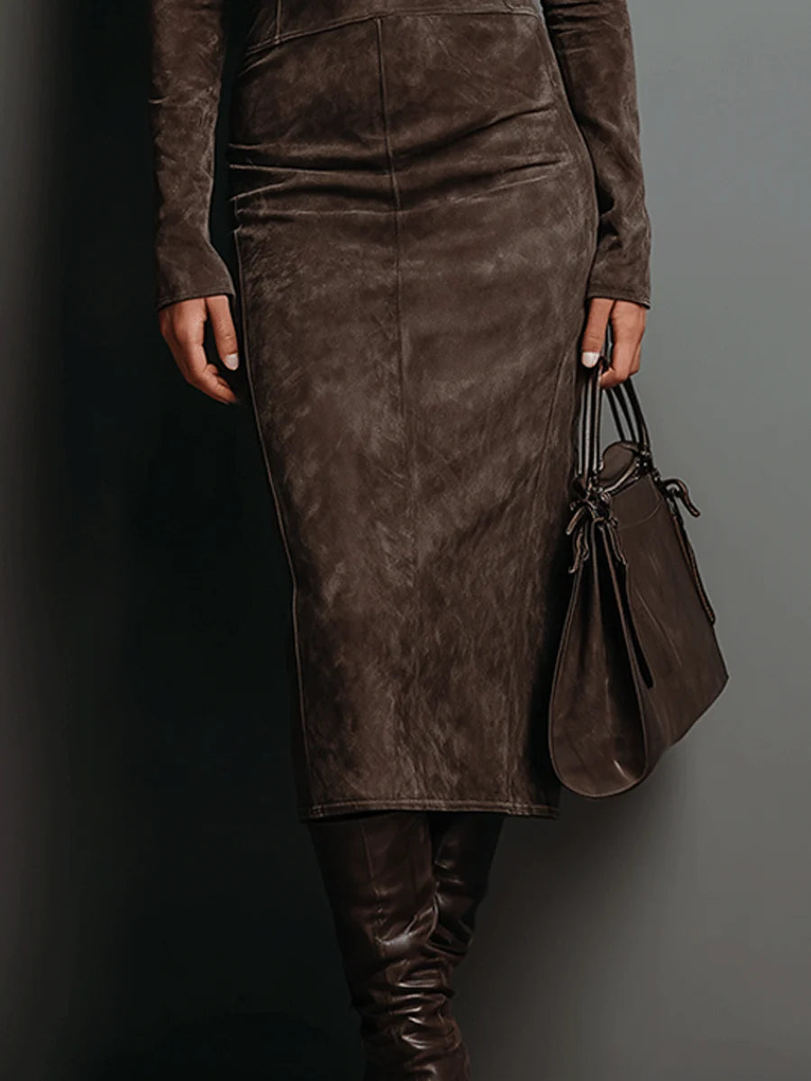 Dames Midi-jurk Getailleerd Elegant