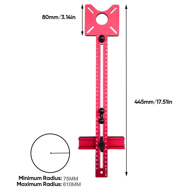 Verstelbare Freeshouder 3-in-1 voor Houtbewerking Aluminium Groefsnijder Tool