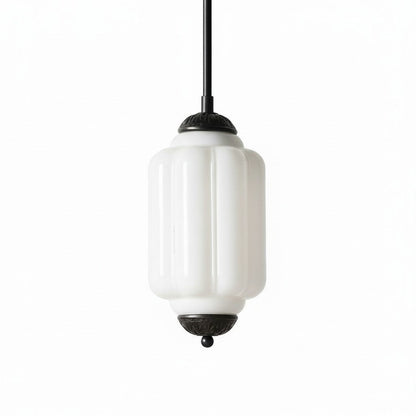 Vintage Melkglazen Hanglamp met Gegolfde Rand – Scandinavische Sfeerverlichting voor Keuken en Slaapkamer