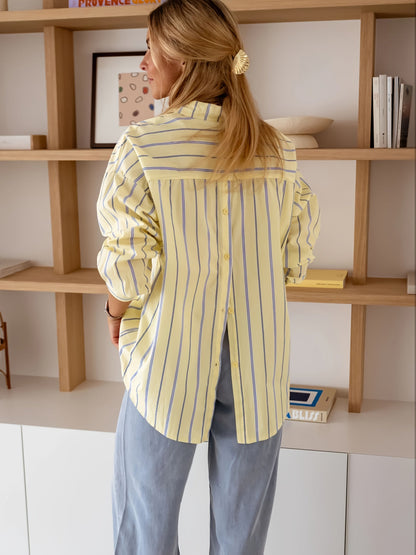 Dames Blouse Gestreept Met Detail