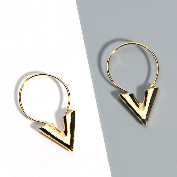 Dames Oorbellen Zilver Modern V-Vorm