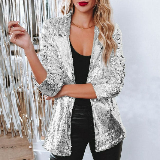 Glitter Jasje voor Vrouw Feestelijk Blazer met Pailletten - StudioMarella
