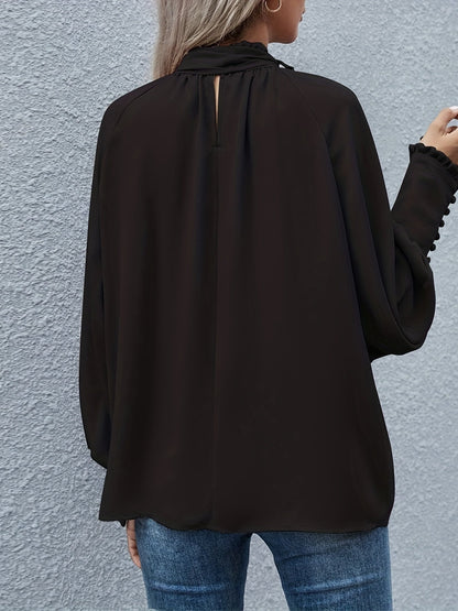 Vrouwelijke Blouse met Strik en Ruches Zomers Model