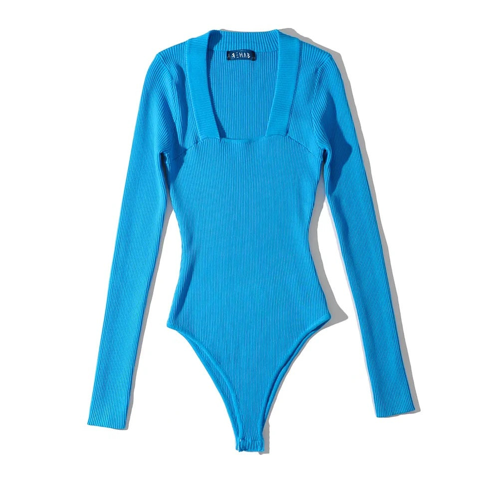 Dames Body Retro met Vierkant Halslijn en Geribde Pasvorm