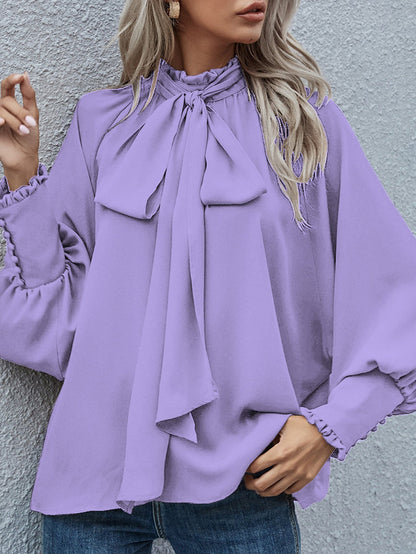 Dames Blouse Strikdetail Elegante Stijl Chique Katoen
