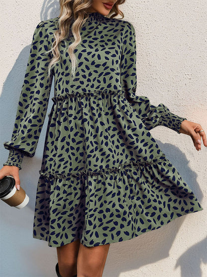 Dames Jurk Babydoll met Bloemenprint en Plooien