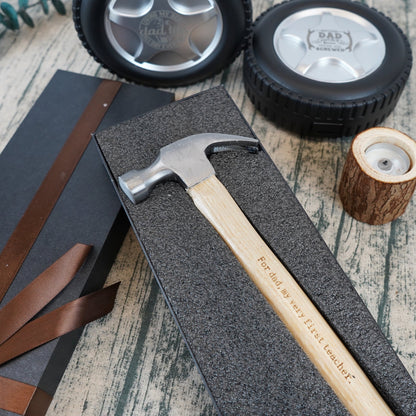 Gegraveerde Meetlint en Hamer Set – Gepersonaliseerde Gereedschapsset voor Vaderdag, Houtbewerking & Klussen