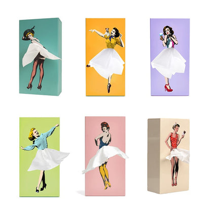 Decoratieve Tissuedoos met Vliegende Rok Sculptuur 25x13x8cm