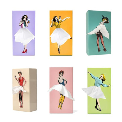 Vintage Tissue-Box met Retro-Patroon – Elegante Zakdoekenhouder voor Badkamer Woonkamer Slaapkamer Kantoor – Decoratief Kunsthars Tissuedispenser