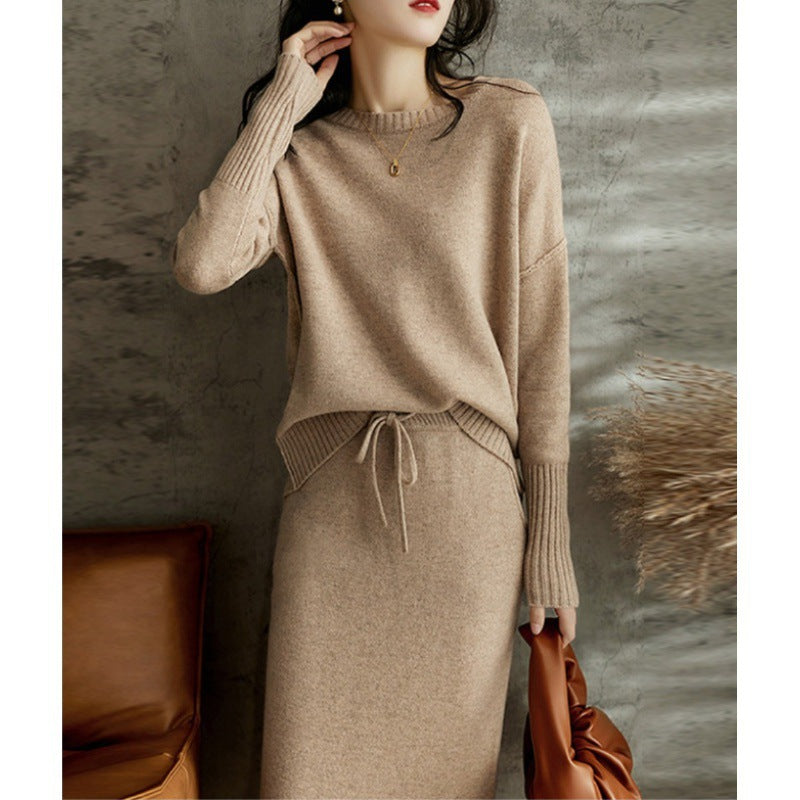 Dames Gebreide Rok en Trui Set Stijlvol Warm
