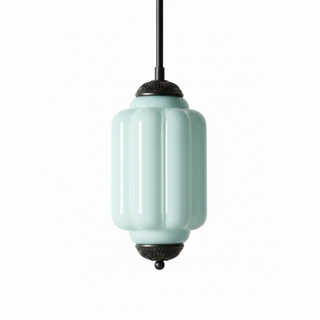 Vintage Melkglazen Hanglamp met Gegolfde Rand – Scandinavische Sfeerverlichting voor Keuken en Slaapkamer