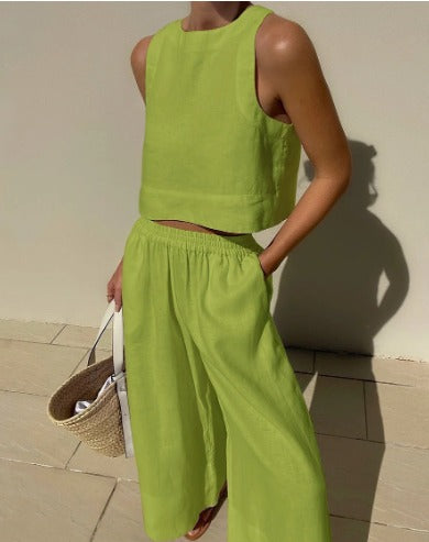 Vrouwelijke Zomerset Top en Shorts Mouwloos