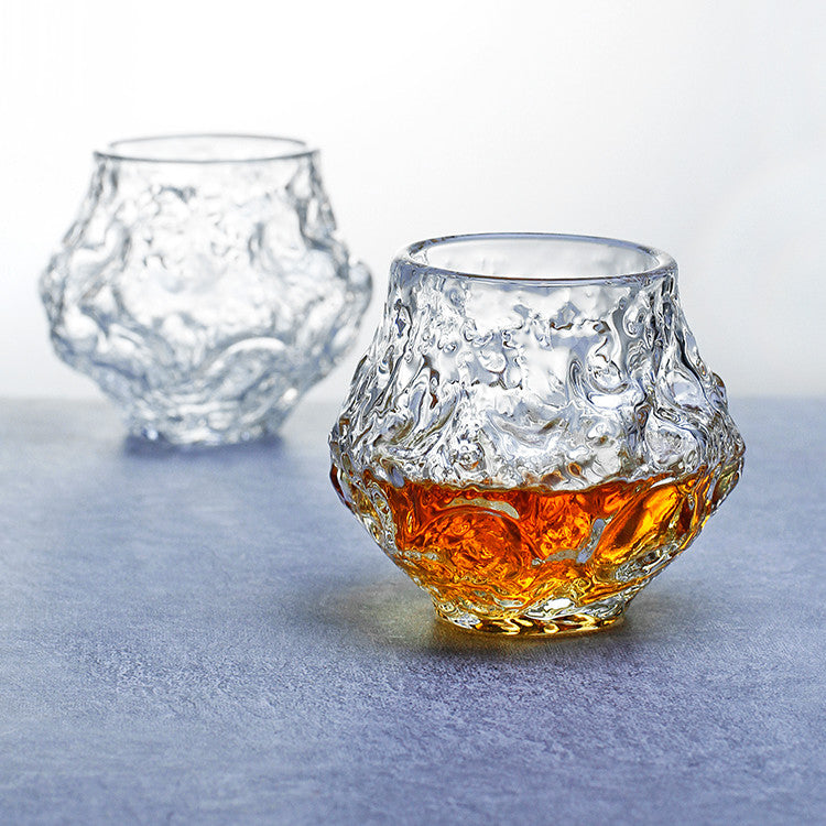 Japans Whiskyglas Handgemaakt Hittebestendig Glas 380ml Meteoor Design voor Premium Whisky Sake Cocktails Spiritualiën Luxe Drinkglas met Houten Kist Geschenkverpakking