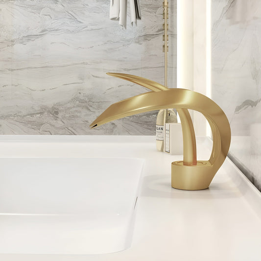 Wastafelkraan Design Waterval Mengkraan Messing Modern