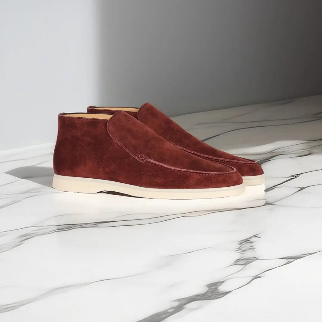 Leren Loafers voor Heren Met Gestikt Bovenwerk Comfortabel
