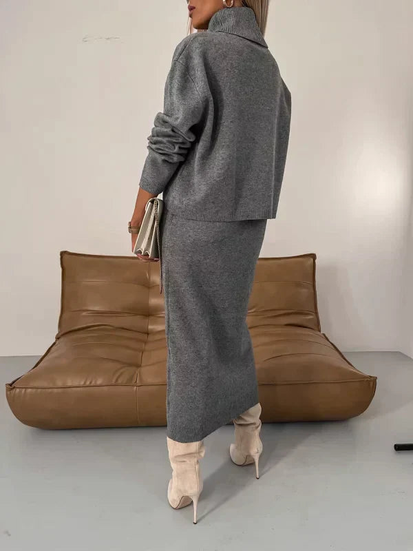Elegante Jurk met Dolcevita Halslijn Comfortabele Stof - StudioMarella