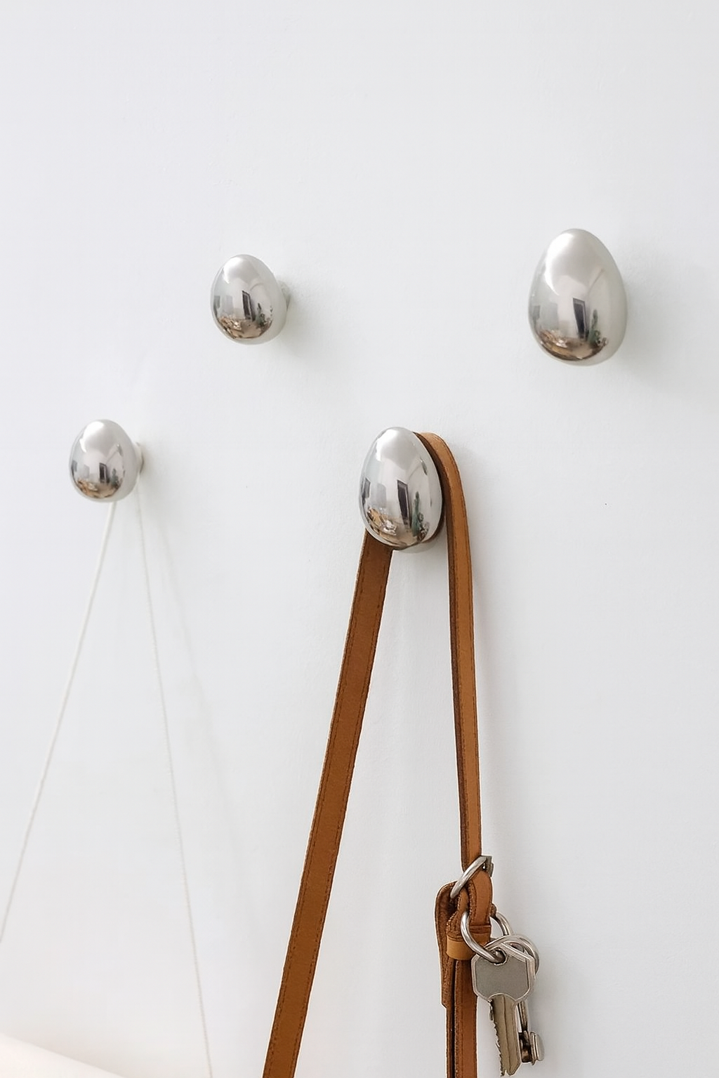 Wandhaak Druppel Chroom Keramiek Zilver Set 2 Stuks Hal Badkamer Modern