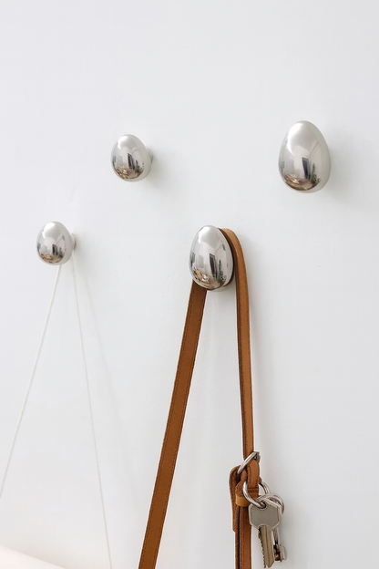 Wandhaak Druppel Chroom Keramiek Zilver Set 2 Stuks Hal Badkamer Modern