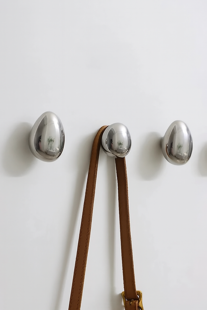 Wandhaak Druppel Chroom Keramiek Zilver Set 2 Stuks Hal Badkamer Modern