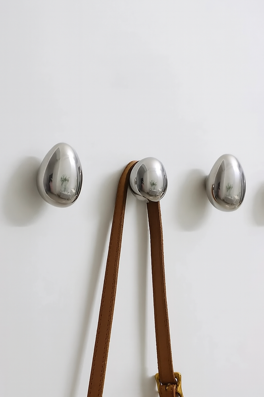 Wandhaak Druppel Chroom Keramiek Zilver Set 2 Stuks Hal Badkamer Modern