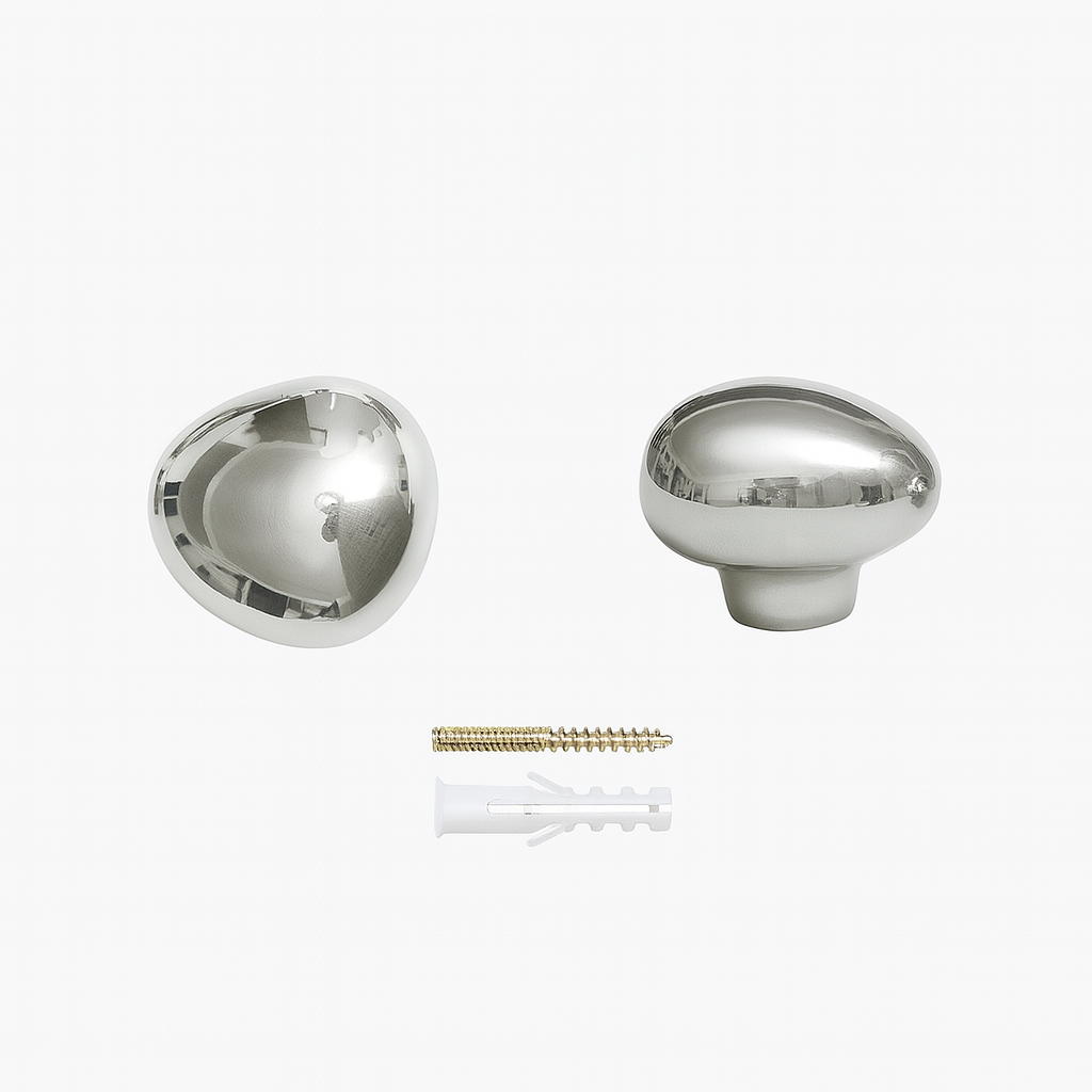 Wandhaak Druppel Chroom Keramiek Zilver Set 2 Stuks Hal Badkamer Modern