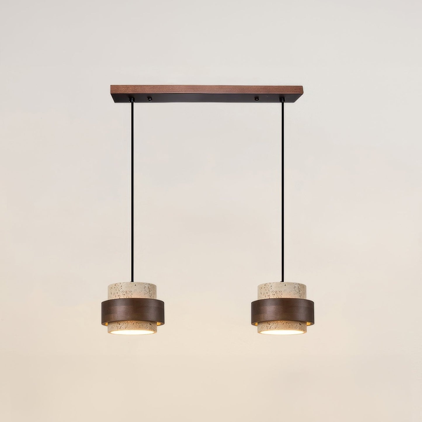 Ascend Retro Stenen Wabi-Sabi Hanglamp Travertijn Hout LED GX53 Eetkamer Verlichting Modern Minimalistisch