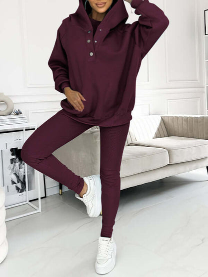 Dames Hoodie Set Fleece - Zachte Joggingbroek en Trui met Capuchon
