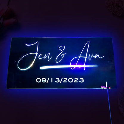 Gepersonaliseerde LED Spiegel met Neonlicht en Eigen Tekst voor Wanddecoratie