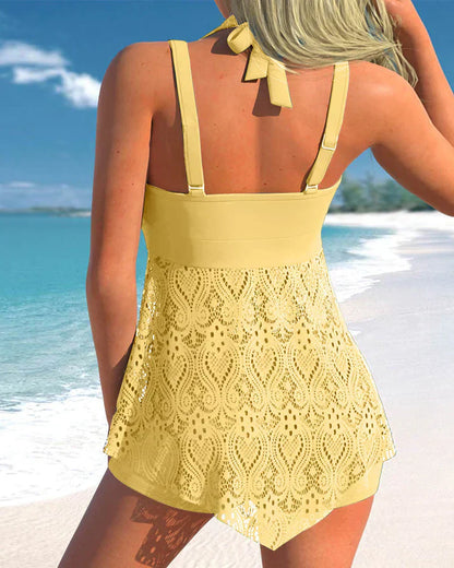 Rugloze Tankini Badpak Zomer Dame Tweedelig