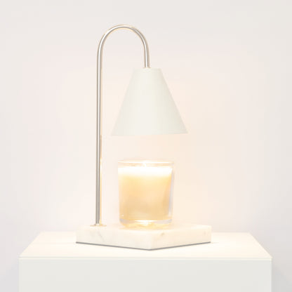 Luxe Kaarsverwarmer Lamp Met Tijdloze Marmeren Afwerking En Vlamloze Warmte