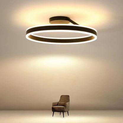Plafondlamp LED Ring Metaal Acryl Zwart Wit Dimbaar Woonkamer Slaapkamer 50cm